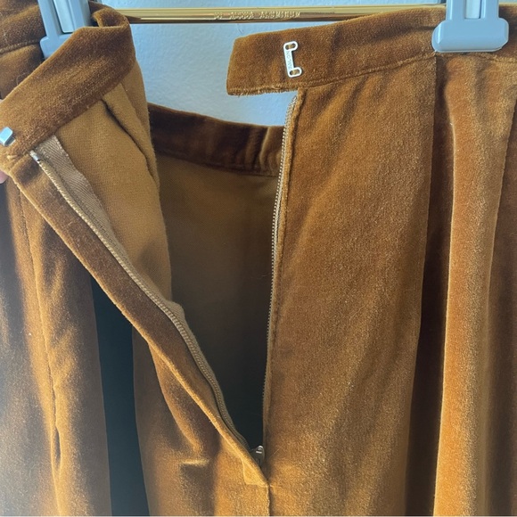 Vintage Suede Ankle Length Riding Pencil Skirt Chestnut Brown Leon Levin - Picture 3 of 4